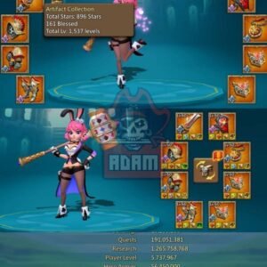 Titan with 3x11k Gold | 22x Mythic Champs | 3x Lv.15 | 8x Lv.12 | 16 Baron Jewels | 265 Castle Stars