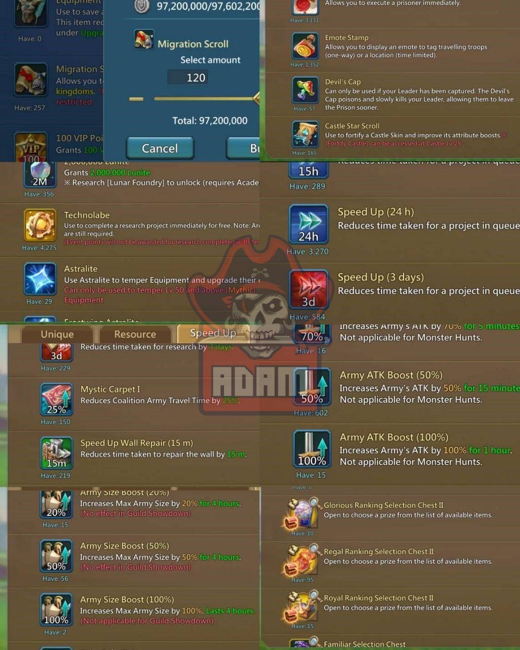 Titan with 3x11k Gold | 22x Mythic Champs | 3x Lv.15 | 8x Lv.12 | 16 Baron Jewels | 265 Castle Stars - Image 4